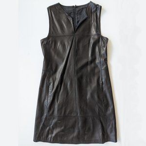 Elie Tahari black leather dress